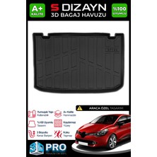 S-Dizayn Renault Clio 4 3D Pro Bagaj Havuzu 2012-2019 A+ Kalite