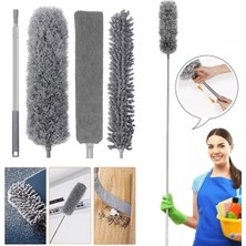 Uravas Store Yumurcak Shop® Teleskopik 3'lü Mop Toz Alma Püskülü Çok Fonksiyonlu Temizlik Seti