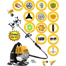 EISENN  German 14 In 1 Set X-torq  Sırt Tipi Benzinli Ot Çim Biçme Makinası Toprak Eşeleme Akrobat Çapa