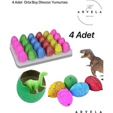 Arvela 4 Adet Islanınca Çatlayıp Büyüyen Orta Boy Dinozor Yumurtası Oyuncak Dinozor Yumurtası