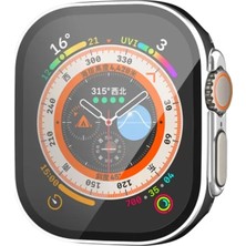 Watch 49MM Legend Camlı Kasa Ekran Koruyucu - Siyah-Gümüş