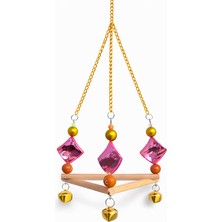 Renkli Boncuklu Üçgen Zilli Papağan Salıncağı 15-24 cm