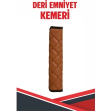 VelmoraTR Hyundaı I20 Uyumlu Emniyet Kemer Pedi Siyah Deri Beyaz Dikişli