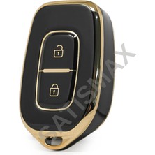 Satışmax Renault Uyumlu ve Dacia Duster Scenic Master Megane 2 Tuşlu Anahtar Koruma Kılıfı Siyah Gold
