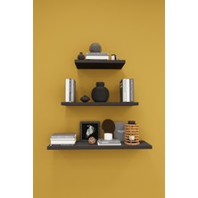 Asra Trend Modern 3'lü Uçan Raf Çok Amaçlı Duvar Rafı Organizer %100 MDF Kitaplık Mutfak Banyo Rafı DRF02