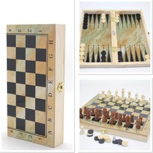 Ahşap Kutulu Satranç Tavla Seti ALK4219