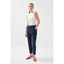 Gusto Kemerli Sigaret Koton Pantolon - Lacivert