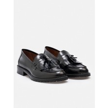 Rujo Noble Püsküllü Kalın Taban Klasik Siyah Erkek Loafer