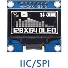 Emay Center 1.3 Inç 128X64 Beyaz OLED Grafik Ekran Modülü - I2C/SPI Destekli Arduino ve Raspberry Pi Uyumlu Lcdek