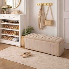 Muba Online Premium Kapitone Dilimli Puf Bench, Göz Alıcı Lüks Görünüm ve Modern Dekor Için Üst Düzey Şıklık!”