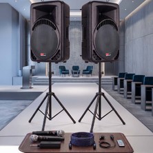 Lastvoice AMPLE-15PAK Taşınabilir 2000W 15 Inç Ikili Aktif Pasif Hoparlör Ses Sistemi Paketi