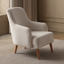 Edsy Home Regnar Berjer Tekli Koltuk Polar Kumaş Krem