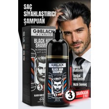 Go Studio Works Black Hair Shampoo Saç Sakal Siyahlaştırıcı Anında Etki Beyaz Kapatıcı Şampuan Boya 400ML.