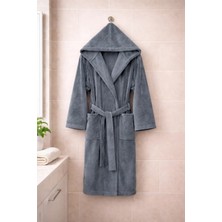 Mysoft Home Triga Kapüşonlu Bornoz %100 Pamuk