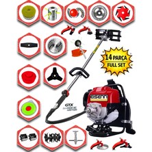 Eisenn German 14 In 1 Ep 950 Ultra Sırt Tipi Çim Ot Çalı Tırpanı Akrobat Çapa Aparatı Toprak Eşeleme