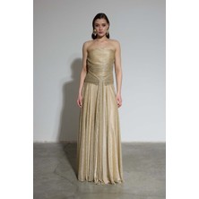 Carmen  Elbıse Staplez Drapeli Uzun