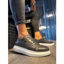 ÖNÇ - PRİME Yüksek Taban Günlük Ayakkabı Parlak Gri