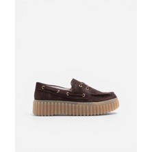 Clarks Torhill Boat Dark Brown Suede Kadın Kahverengi Günlük Ayakkabı 26186647