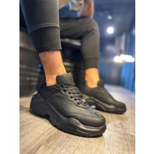 ÖNÇ - PRİME Yüksek Taban Günlük Ayakkabı N Siyah (Siyah Taban)