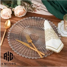 Herşey Trend Herşeytrend Supla, Boncuklu Sunum Tepsisi Şeffaf Sunumluk 20 Cm.