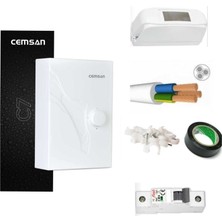 Cemsan C7 Elektrikli Şofben + 6mt Kablo Dahil Takım Montaja Hazır Set