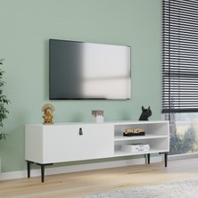 Nilah Alvin 140 cm Modern Tv Sehpası Beyaz