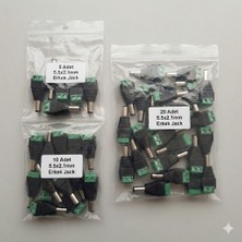 Emay Center 10 Adet 2.1mm Klemensli Erkek Dc Power Jack - Lehim Gerektirmeyen Cctv Kamera ve Şerit LED Adaptör Konnektörü (5.5mm x 2.1mm)