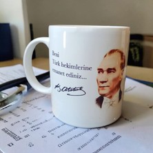 Hureggo ''beni Türk Hekimlerine Emanet Ediniz''temalı Seramik Kupa & 9.5 cm