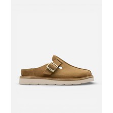 Clarks Solsbury Mule. Dark Sand Suede Kadın Bej Terlik 26184168