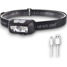 Northcity Hs-43 Kafa Lambası - 4 Modlu Şarj Edilebilir LED Far, Su Geçirmez ve Hareket Sensörlü