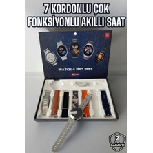 Northcity Akıllı Saat 7 Kordonlu - 2024 Watch 4 Pro Şık Siyah Çelik Kasa & 1 Atm Su Geçirmez