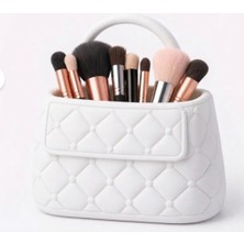 Lotus Home Kapitone Çanta Tasarımlı Makyaj Organizer – Saplı Dekoratif Fırça Standı
