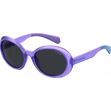 Polaroid Polaroıd Kıds 8033S 49 B3V C3 Şeffaf Mor Polarize Gri Unısex Çocuk Güneş Gözlüğü