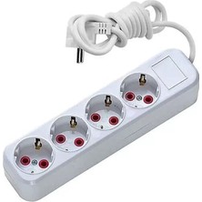 Herşey Trend Herşeytrend Asel 4 Lü 3 Metre Topraklı Anahtarlı Priz Ast A403