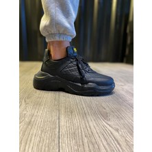 ÖNÇ - PRİME Yüksek Taban Günlük Ayakkabı N Kapitone Siyah (Siyah Taban)