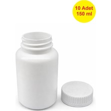 Demet Home 10 Adet 150 ml Bastır Çevir Kapak Numune-ilaç-Tarım-Ecza-Tablet-Hap-Kapsül Şişesi Plastik ilaç Kutusu