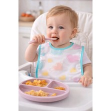Pico Baby Unisex Desenli Eva Şeffaf Mama Önlüğü / Yeşil