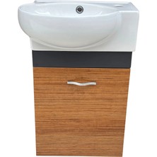 Akademik Mimarlık Turkuaz Seramik Cerastyle Mini 28*45 cm Lavabo ( Banyo Dolabı Dahil )