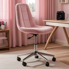 Gabriel 2 Krom Ayaklı Çalışma Koltuğu (Pembe Kumaş)