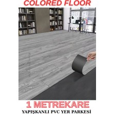 Renkli Duvarlar 1 MetreKare Alan Kaplar NWYP09 Yapışkanlı Gri Ahşap Esnek Zemin Yer Döşeme Parkesi