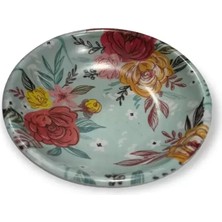 Herşey Trend Herşeytrend Melamin Çay Tabağı Renkli Çiçek Desenli Melamin Tabak Royaleks-71