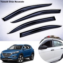 Caraks Hyundai Tucson Mügen Cam Rüzgarlığı Abs Krom Nikelajlı Cam Rüzgarlığı 2015-2021 Arası 4 Lü Set