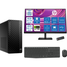 Hp Prodesk 2 Tower G1I Intel I5 14500  Up To 5,0ghz 64GB Ddr5 256GB SSD 4GB/GT730 WIN11PRO Mini Tower +23.8 100HZ Monitör Masaüstü Bilgisayar 24B6YE4ET27P21+ZETTAUSBBELLEK