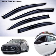 Caraks Hyundai Tucson Mügen Cam Rüzgarlığı Abs Krom Nikelajlı Cam Rüzgarlığı 2021 Sonrası 4 Lü Set