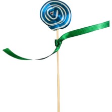 Honey Candy Balcı Şekerleme Küçük Boy 1 Adet Sosyete Şeker Kurdeleli Mavi Beyaz Tutti Frutti Aromalı Lolipop Şeker Bayram Şekeri