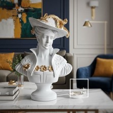 İki Yedi Konsept Kendra – Belle Époque Dönemi Aristokrat Kadın Büst Heykeli Büyük Salon Objeleri Ev Ofis Hediyesi