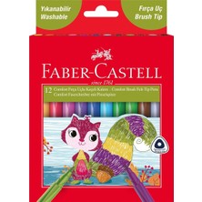 Faber-Castell Comfort FIRÇA UÇLU Keçeli Kalem Yıkanabilir 12 Renk