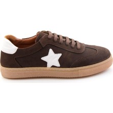 Bambi Kahve Hakiki Deri Kadın Sneaker K01045050301