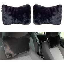 LTG Nova Yumuşak Peluşlu Ortopedik Araba Seyahat Boyun Yastığı 2'li Siyah