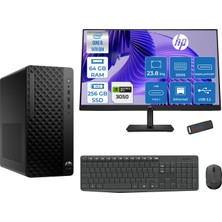 Hp Prodesk 2 Tower G1I Intel I5 14500  Up To 5,0ghz 64GB Ddr5 256GB SSD 6GB/RTX3050 Freedos Mini Tower +23.8 100HZ Monitör Masaüstü Bilgisayar 24B6YE4ET23F21+ZETTAUSBBELLEK